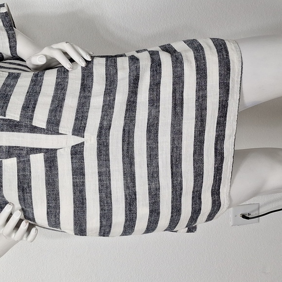Soft Surroundings Black and White Dolman Sleeve Linen Blend Sundress Size L - Picture 4 of 15
